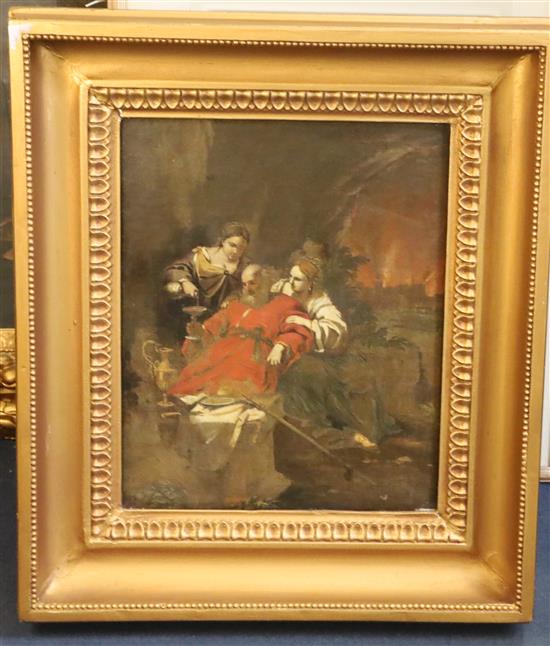 18th century Flemish School Biblical scene 16.5 x 13.75in.